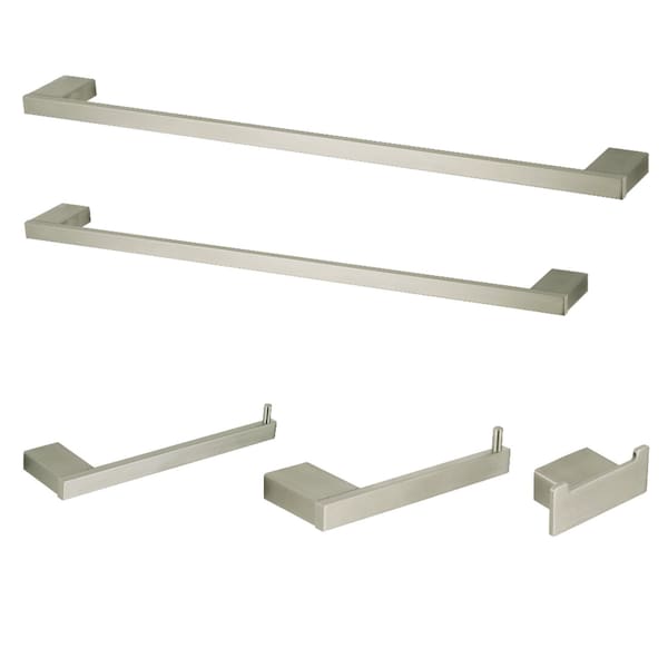 Kingston Brass BAHK6312478SN Metzinger 5-Piece Bathroom Accessory Set, Brushed Nickel BAHK6312478SN - main